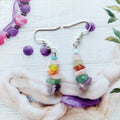 Mixed Color of Carnelian, Citrine, Aventurine, Amethyst, Aquamarine and Rose Quartz - Semi Precious Stone with S925 Silver Ear Hooks Drop Earrings Handmade