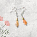 Faced Teardrop Agate Natural Gemstone Drop Earrings, Handmade Drop Earrings