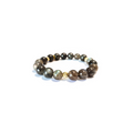 Labradorite Bracelet with Decorative 18K Gold Charms, Semiprecious Stone Jewelry