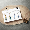 Blue Crystal Glass Beads with Silver/18K Gold Beads, Handmade Drop Earrings